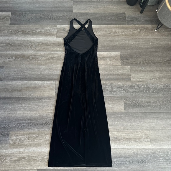 Byer too vintage y2k velvet crisscross open back rhinestone details maxi dress - Picture 5 of 7